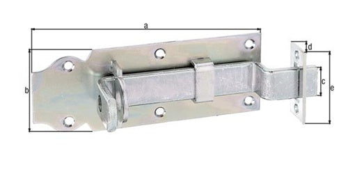Schlossriegel L140mm B52mm gekrSTA galvverzdpassAusschub 30mm GAH – Ansicht 3