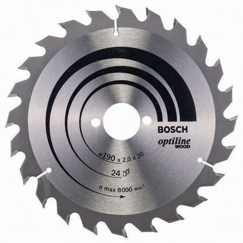 Kreissägeblatt Optiline Wood Außen-Ø 190 mm Zähnezahl 24 WZ Schnittbreite 2 mm BOSCH