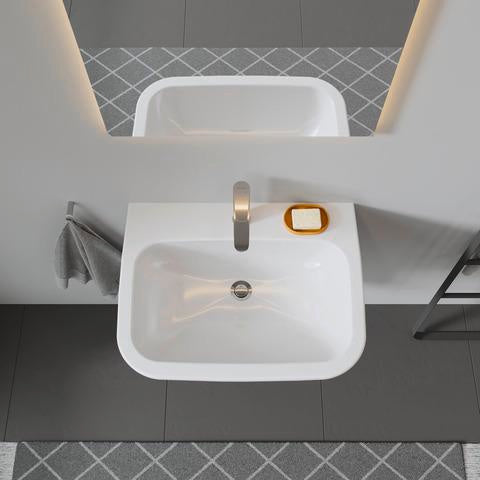 Waschtisch D-CODE m ÜL HLB 1 Hahnloch 650x500mm weiß 650 x 500 mm weiß DURAVIT - VPE: 21 – Power und Handel – Ansicht 6