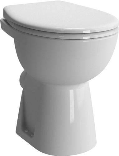 VT Tiefspüler-Stand-WC Conforma + 60 mm Abgang waagerecht Open Back Weiß Hochgl
