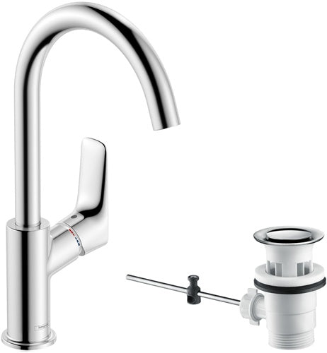 HG Einhebel-Waschtischmischer 210 LOGIS DN 15 m Schw-ausl m ZAG G 1 1/4Zoll chro HANSGROHE – Ansicht 3
