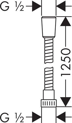 HG Brauseschlauch METAFLEX 1250mm chrom HANSGROHE – Ansicht 3