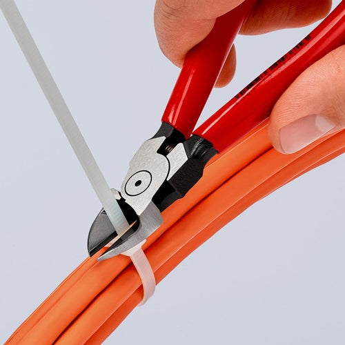 Seitenschneider für Kunststoffe Länge 140 mm Kopf poliert gerade Kunststoffüberzug KNIPEX – Ansicht 4