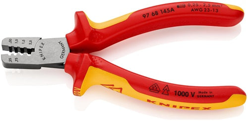 Aderendhülsenzange Gesamtlänge 145 mm 025 - 25 (AWG 23 - 13) mm² poliert Mehrkomponenten-Hüllen KNIPEX – Ansicht 3