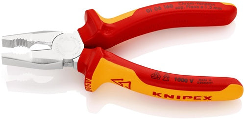 Kombizange Länge 160 mm verchromt Mehrkomponenten-Hüllen VDE KNIPEX – Ansicht 3