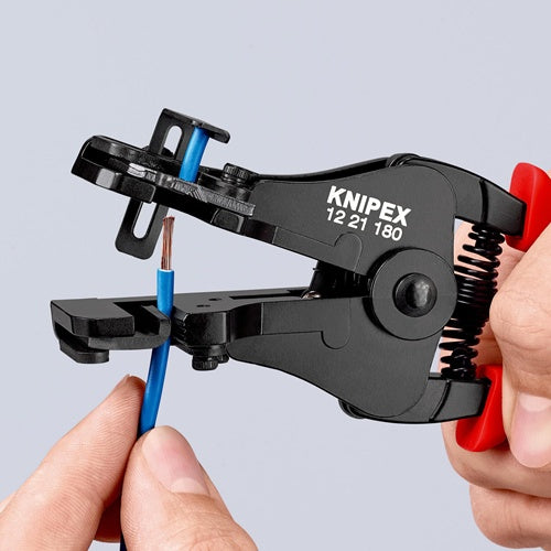 Abisolierzange Länge 180 mm schwarz lackiert Kunststoffüberzug mit Öffnungsfeder KNIPEX – Ansicht 4