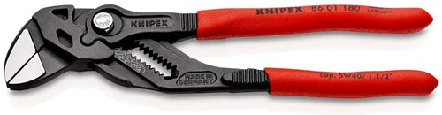 Zangenschlüssel Länge 180 mm schwarz atramentiert Spannweiße 40 mm Kunststoffüberzug KNIPEX
