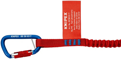 Materialkarabiner Länge 81 mm mit Schraubverschluss blau beschichtet KNIPEX – Ansicht 5