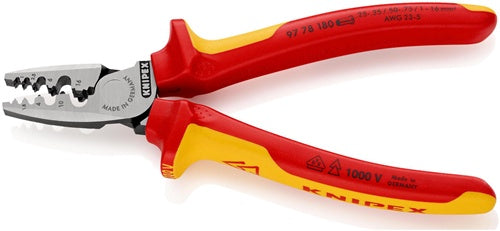 Aderendhülsenzange Gesamtlänge 180 mm 025 - 160 (AWG 23 - 5) mm² poliert Mehrkomponenten-Hüllen VDE KNIPEX – Ansicht 6