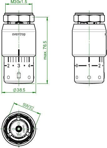 OV Thermostat Uni SH weiß/verchromt mit Nullstellung – Ansicht 4