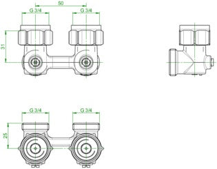 OV Absperrwinkelverschraubung ZB Multiflex F 3/4Z ÜMx3/4Z AG MS vn – Ansicht 4