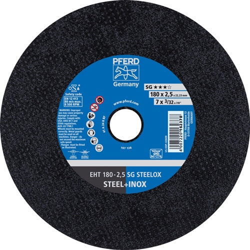 Trennscheibe SG STEELOX D180x25mm gerade INOX Bohrung 2223 mm PFERD - VPE: 25