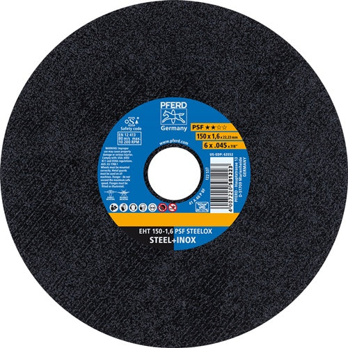 Trennscheibe PSF STEELOX D150x16mm gerade INOX Bohrung 2223 mm PFERD - VPE: 25