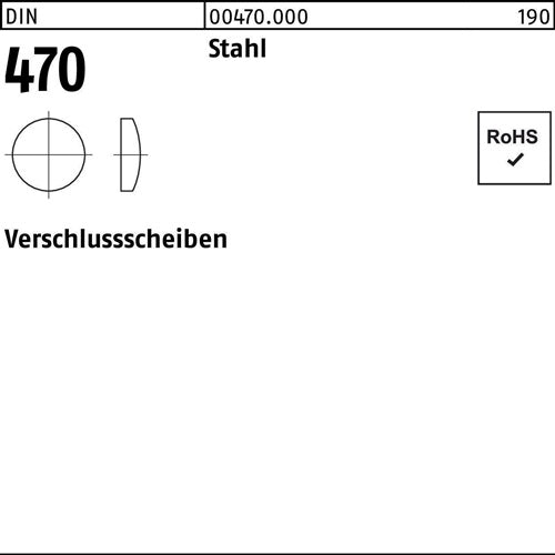 Verschlußscheibe DIN 470 14 Stahl 100 Stück