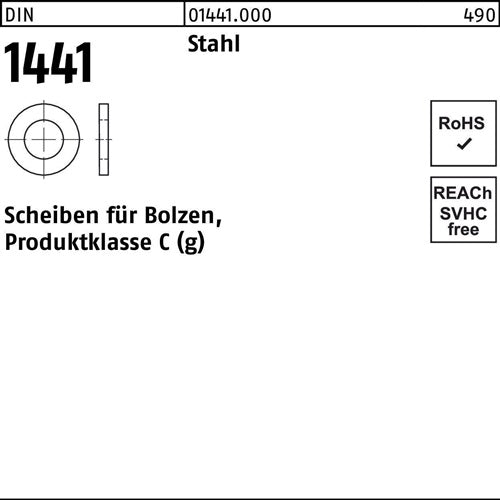 Scheibe DIN 1441 fBolzen 21 x 32x 4 Stahl 100 Stück