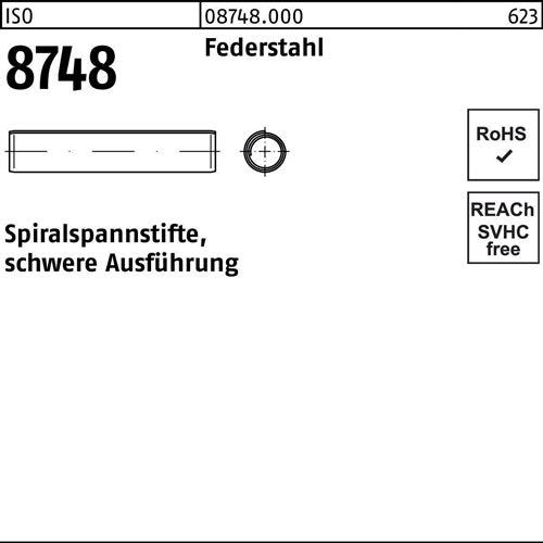 Spiralspannstift ISO 8748 5x 24 Federstahl schwere Ausf 500 Stück - VPE: 500