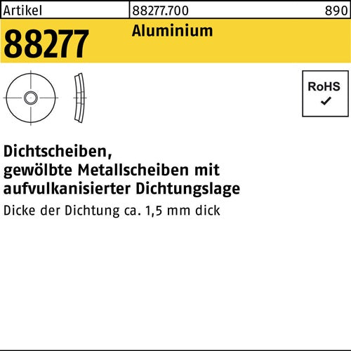 Dichtscheibe R 88277 Dichtungslage 16x 68x 1 Aluminium 1000 Stück - VPE: 1000