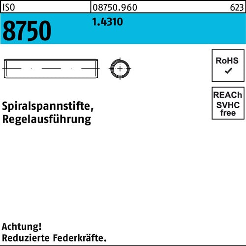 Spiralspannstift ISO 8750 3x 30 14310 Regelausf 1000 Stück - VPE: 1000