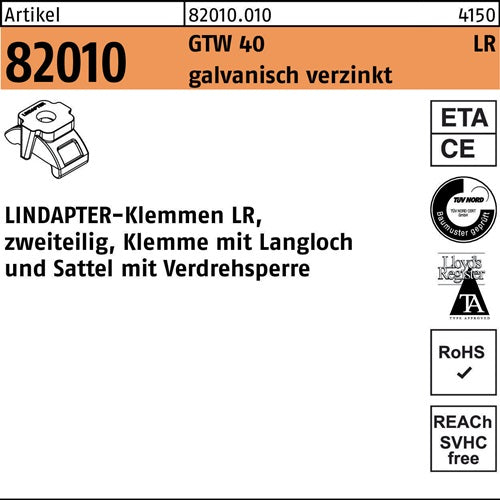 Klemme R 82010 GTW 40 LR M20/3 - 20 galvverz 1 Stück LINDAPTER