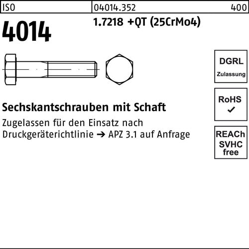 Sechskantschraube ISO 4014 mSchaft M 27 x 160 17218 +QT (25CrMo4) 1 Stück
