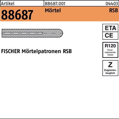 Mörtelpatrone R 88687 RSB 20 10 Stück FISCHER - VPE: 10