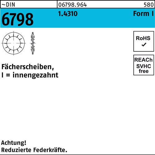 Fächerscheibe DIN 6798 FormI innengezahnt I 53 14310 1000 Stück - VPE: 1000