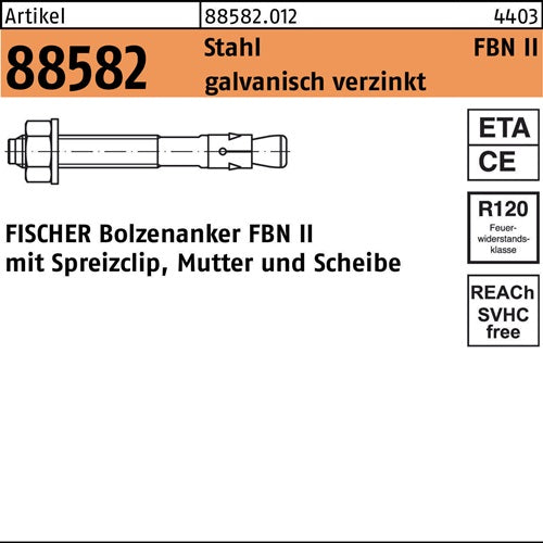 Bolzenanker R 88582 FBN II 8/20 Stahl galvverz 50 Stück FISCHER - VPE: 50