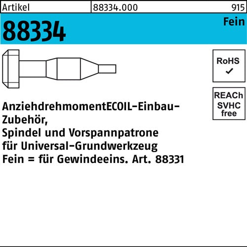 Einbauzubehör R 88334 Spindel/Vorspannpatrone M10x 1 Stahl 1 Stück AMECOIL