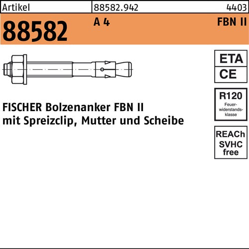 Bolzenanker R 88582 FBN II 8/10 A 4 50 Stück FISCHER - VPE: 50