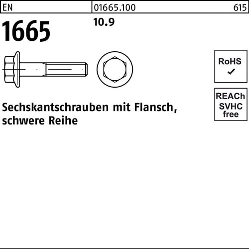 Sechskantschraube EN 1665 mFlansch M 12 x 35 109 100 Stück