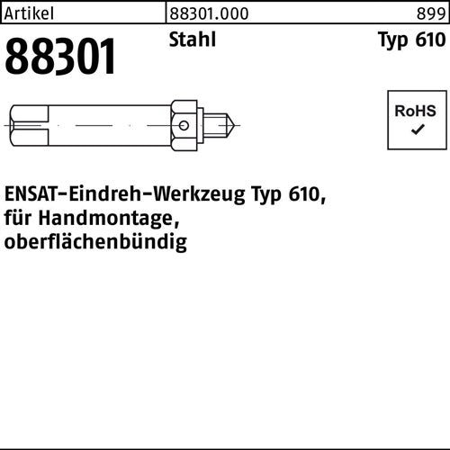 Eindrehwerkzeug R 88301 Typ 610 M8 Stahl 1 Stück ENSAT