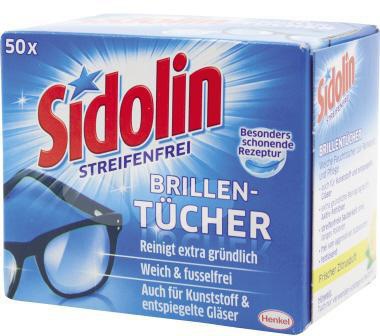Brillenputztuch Sidolin 100 % Vlies getränkt weiß 50 St/Pack SIDOLIN