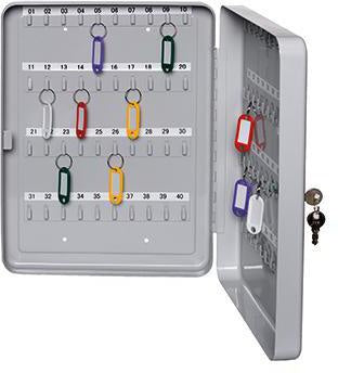 Schlüsselschrank ALCO 16 x 20 x 8 cm (B x H x T) inkl 2 Schlüssel Stahlblech lackiert lichtgrau ALCO