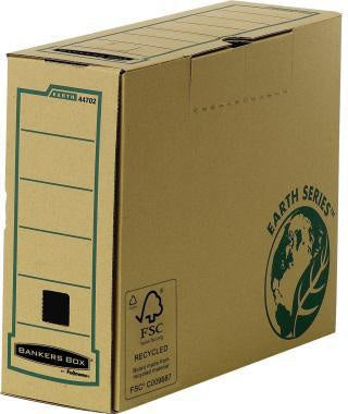 Archivschachtel Bankers Box® Earth Series 103 x 254 x 319 cm (B x H x T) DIN A4 mit Archivdruck Karton 100 % recycelt braun