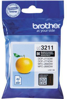 Tintenpatrone Brother Originalzubehör LC-3211BK ca 200 Seiten schwarz BROTHER