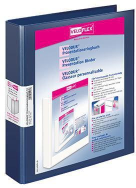 Präsentationsringbuch Veloflex VELODUR® 46mm DIN A4 2 Ringe D-Mechanik Pappe dunkelblau VELOFLEX