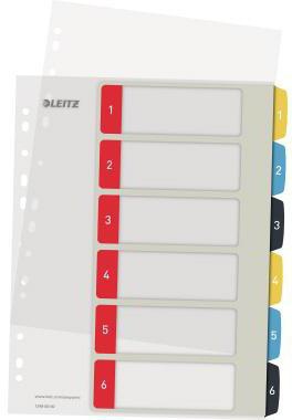 Zahlenregister Leitz Cosy DIN A4 Überbreite 1-6 Polypropylen mehrfarbig LEITZ