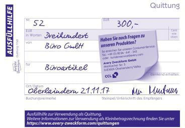 Quittung Avery Zweckform DIN A6 quer selbstdurchschreibend 1 Durchschlag 2 x 40 Bl AVERY ZWECKFORM – Ansicht 3