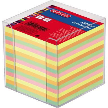 Zettelbox Herlitz 9 x 9 x 9 cm (B x H x T) 90 x 90 mm (B x H) 650 Bl gefüllt Polystyrol transparent HERLITZ