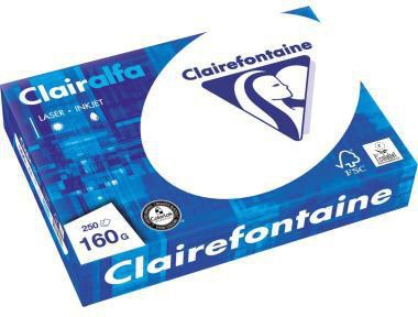 Multifunktionspapier Clairefontaine CLAIRalfa DIN A4 160g/m² hochweiß 250 Bl/Pack CLAIREFONTAINE