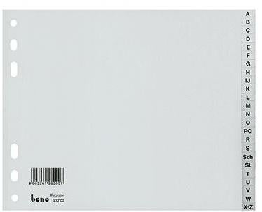 A-Z Register Bene DIN A4 Polypropylen grau 24 Registerblätter BENE