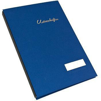 Unterschriftenmappe Soennecken DIN A4 Leinen blau schwarz 20 Fächer SOENNECKEN