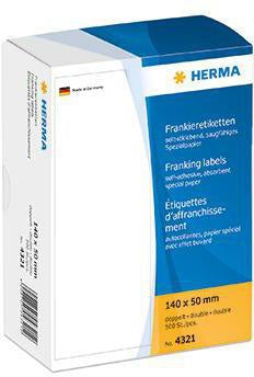 Frankieretikett HERMA 140 x 50 mm (B x H) Papier weiß 500 Etik/Pack HERMA