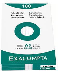 Karteikarte Exacompta DIN A8 blanko weiß 100 St/Pack EXACOMPTA