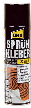 Sprühkleber UHU® 3 in 1 mit Lösungsmittel wieder ablösbar 500ml UHU