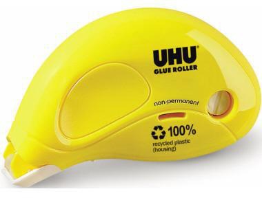 Kleberoller UHU® Glue non permanent 65 mm x 85 m (B x L) nicht nachfüllbar gelb UHU