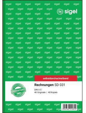 Rechnungsblock SIGEL DIN A5 selbstdurchschreibend 1 Durchschlag 2 x 40 Bl SIGEL
