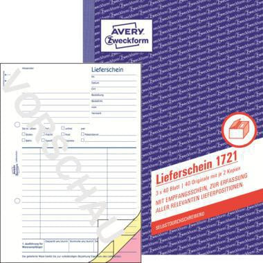 Lieferschein Avery Zweckform DIN A5 selbstdurchschreibend 3 x 40 Bl AVERY ZWECKFORM