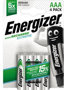 Akku Energizer® Recharge Extreme AAA/Micro HR03 Nickel-Metallhydrid 12V 800 mAh 4 St/Pack ENERGIZER