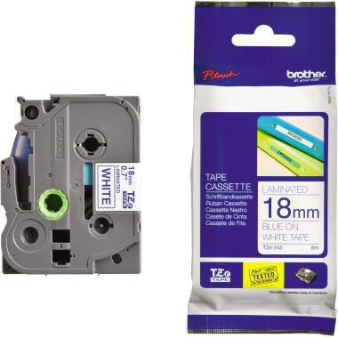Schriftbandkassette Brother P-touch TZe-243 18 mm x 8 m (B x L) weiß blau BROTHER